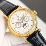 Patek Philippe Calatrava CH 29-535 Movement Gold Engraved Case White Dial 42mm Men Watch